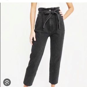 Abercrombie and fitch high rise cropped paper bag waist jeans